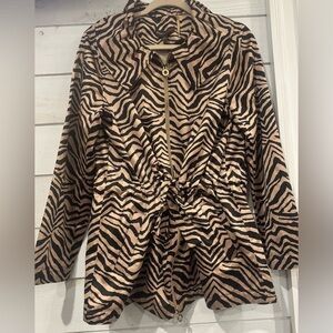 Dana Buchman Zebra Champagne Gold Jacket Size Large. Great condition!